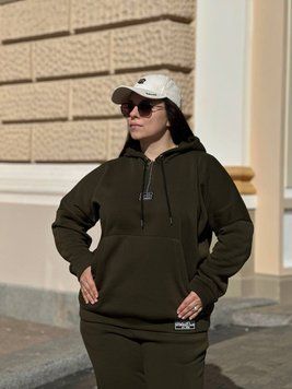 Теплий жіночий спортивний костюм з трьохнитки на флісі 2406 фото