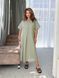 Жіноча лляна сукня oversize міді з V-подібним вирізом 1031 фото 5